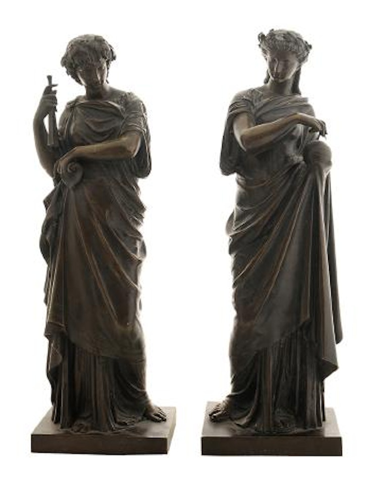 Neoclassical figures representing science and music by Mathurin Moreau