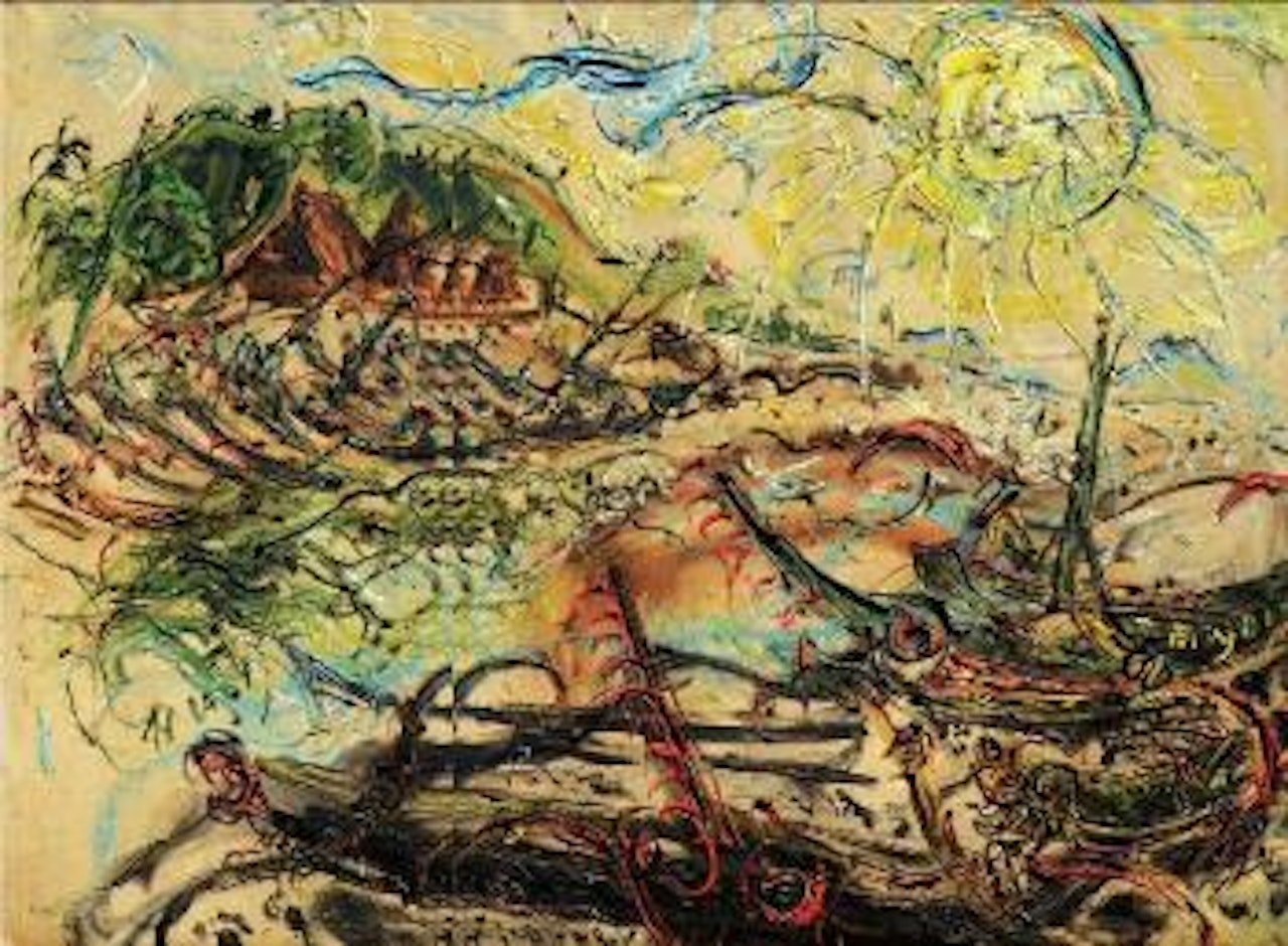 Boats at Kusamba by Affandi