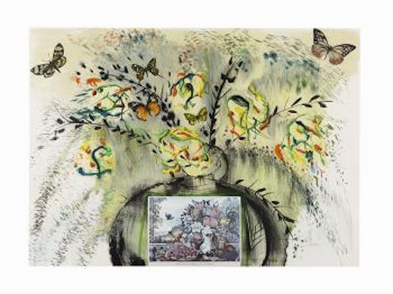 Flowers and Fruit by Salvador Dali