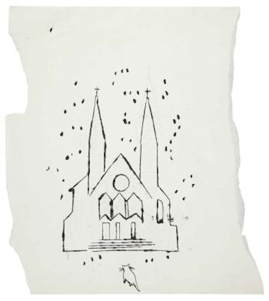 Cat and Cathedral by Andy Warhol