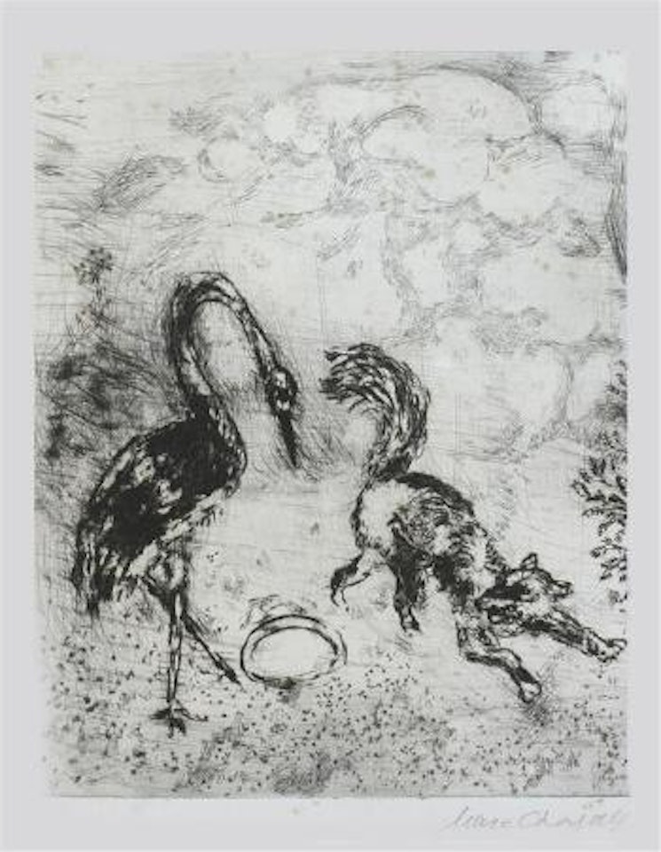 Le Renard et le Cigogne by Marc Chagall