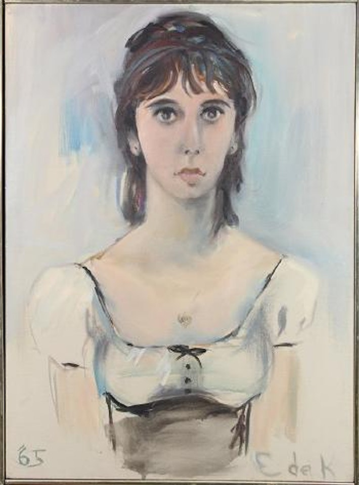 Portrait of a Girl with a Charm Necklace by Elaine de Kooning