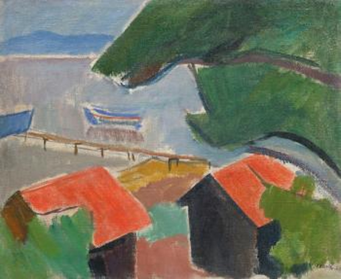 Häuser Mit Roten Dächern, 1922 by Paul Basilius Barth