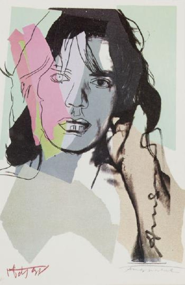 Mick Jagger, signed reproduction by Andy Warhol