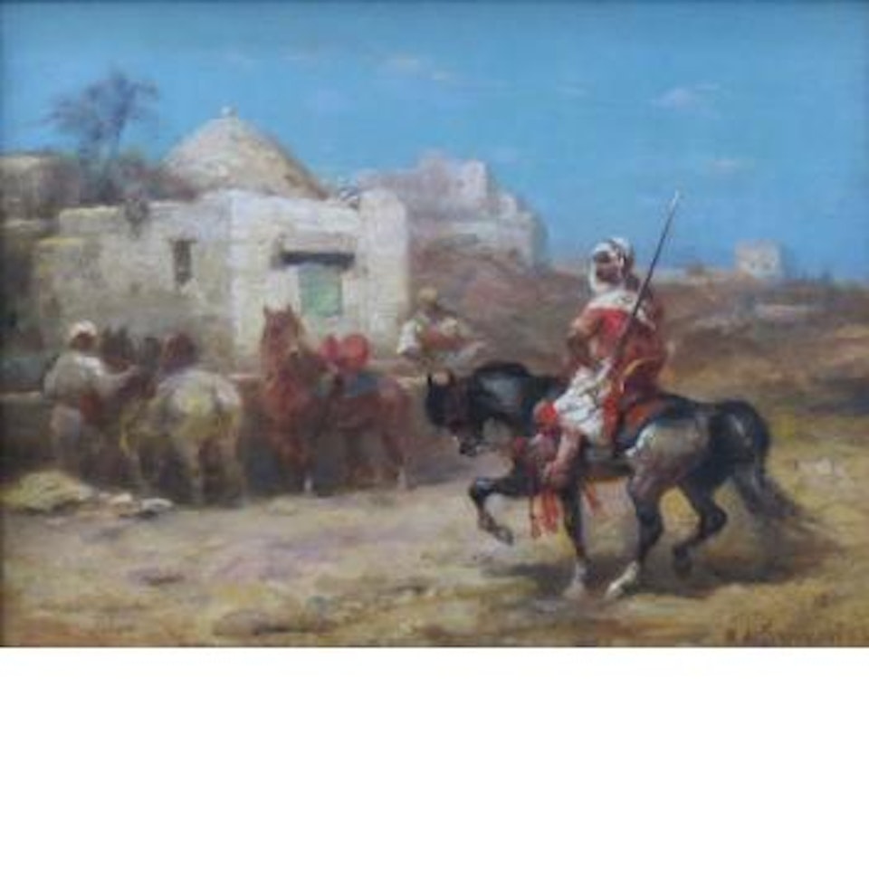 At the Watering Hole by Adolf Schreyer