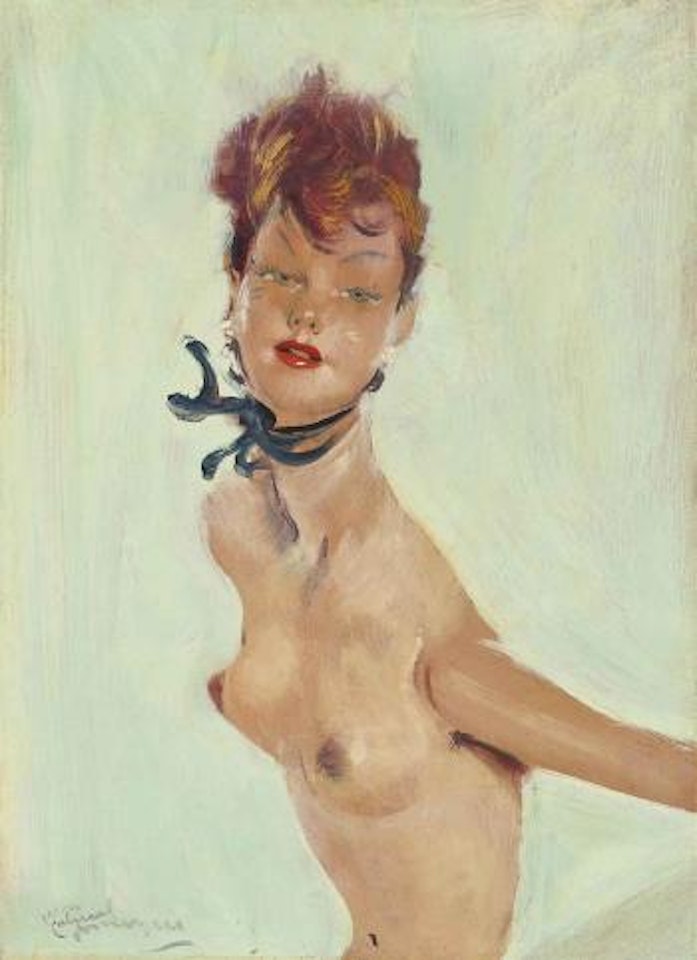 Portrait de Grace, nue en buste by Jean Gabriel Domergue