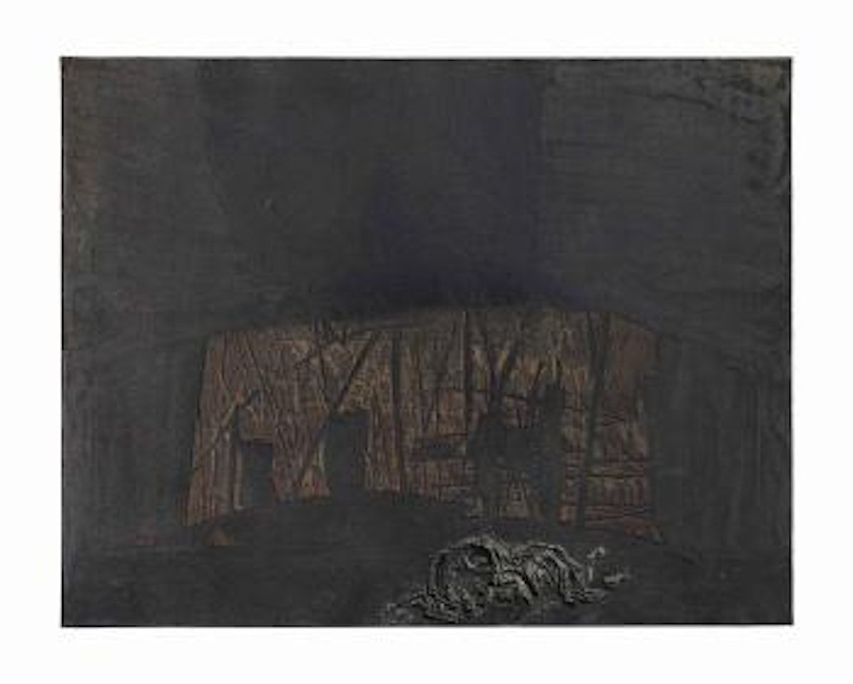 Black composition by Antoni Tapies