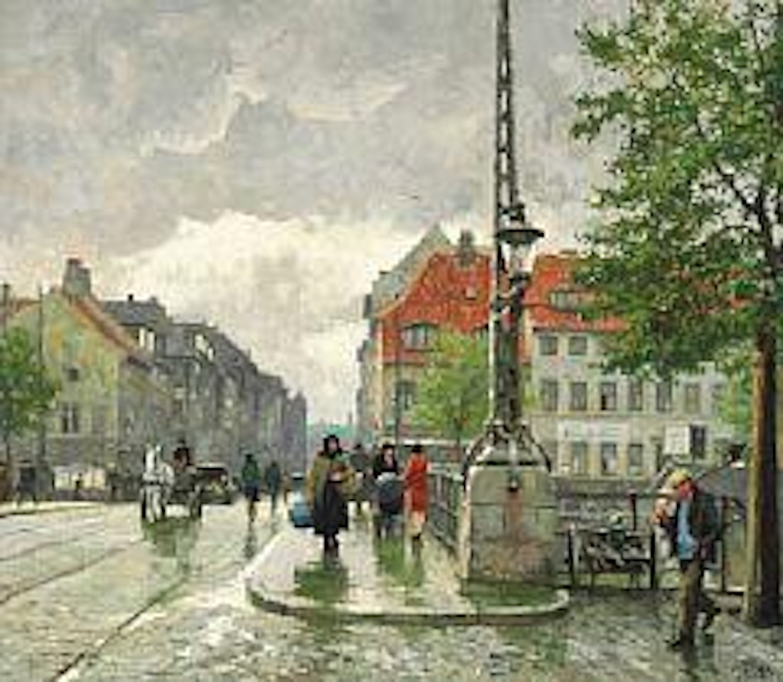 Street scene from Christianshavn with Torvegade, Copenhagen by Paul Fischer