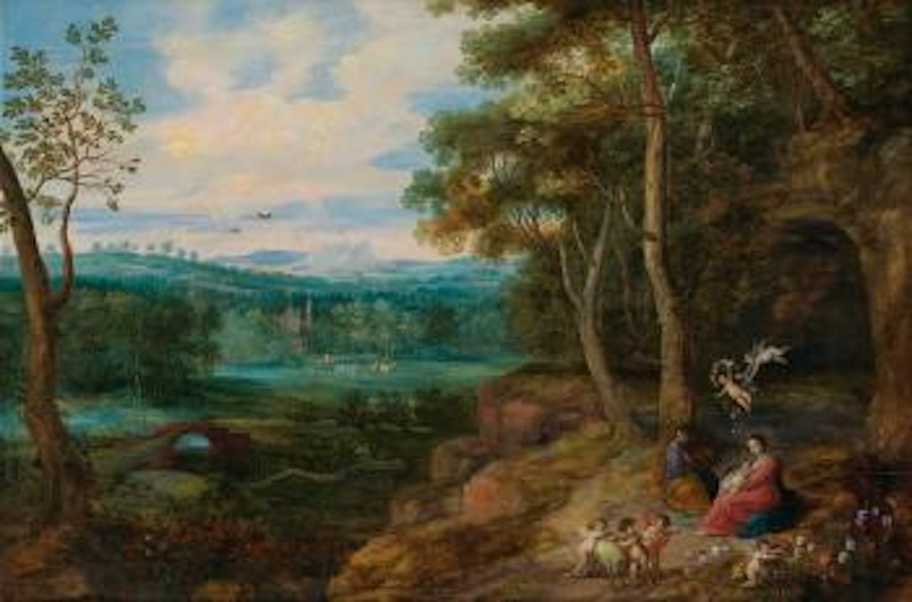 Ruhe auf der Flucht nach Ägypten by Pieter van Avont by Jan Brueghel the Younger