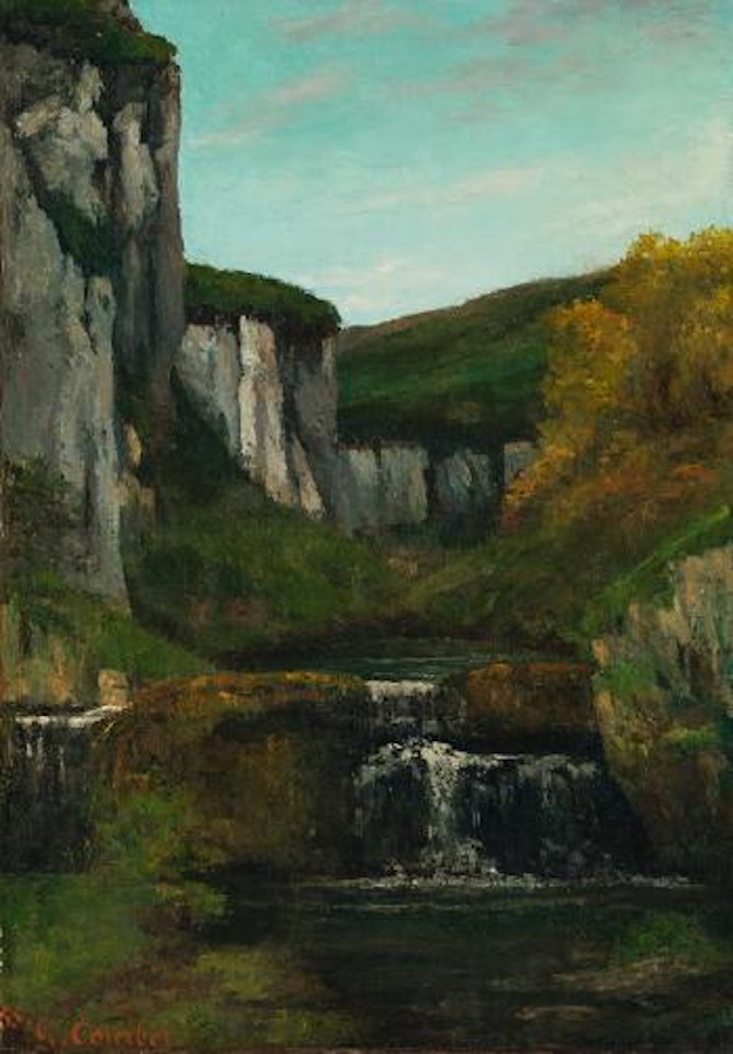 Paysage, Roches et Cascade by Gustave Courbet