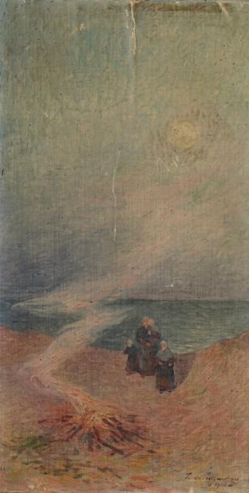 Paysannes au bord d’un feu by Ferdinand du Puigaudeau