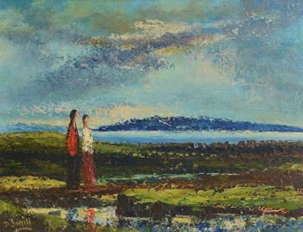 Two Figures in a Seascape by Daniel O'Neill