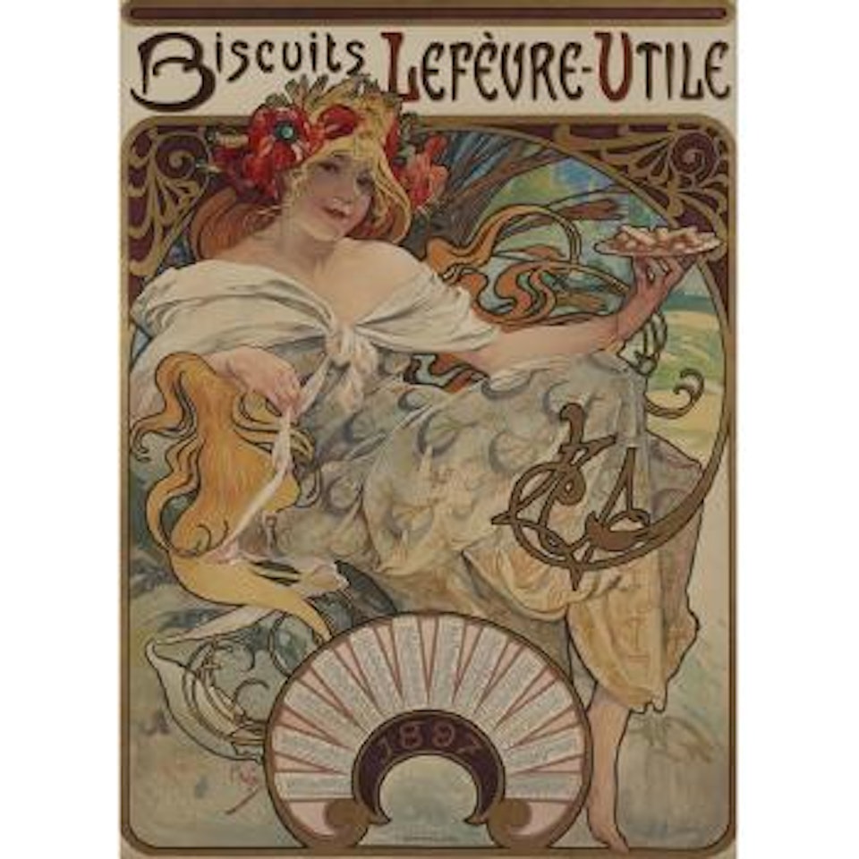 Biscuits Lefévre-Utile (R./W. 22) by Alphonse Mucha