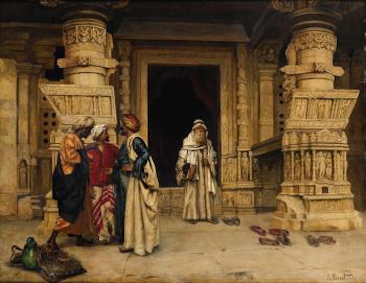 La Conversation Sous Le Portique by Rudolf Ernst
