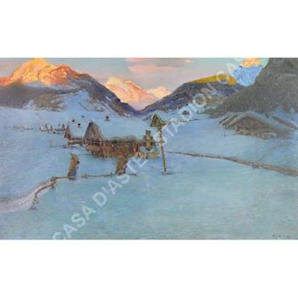 Montagne innevate al tramonto by Ugo Flumiani