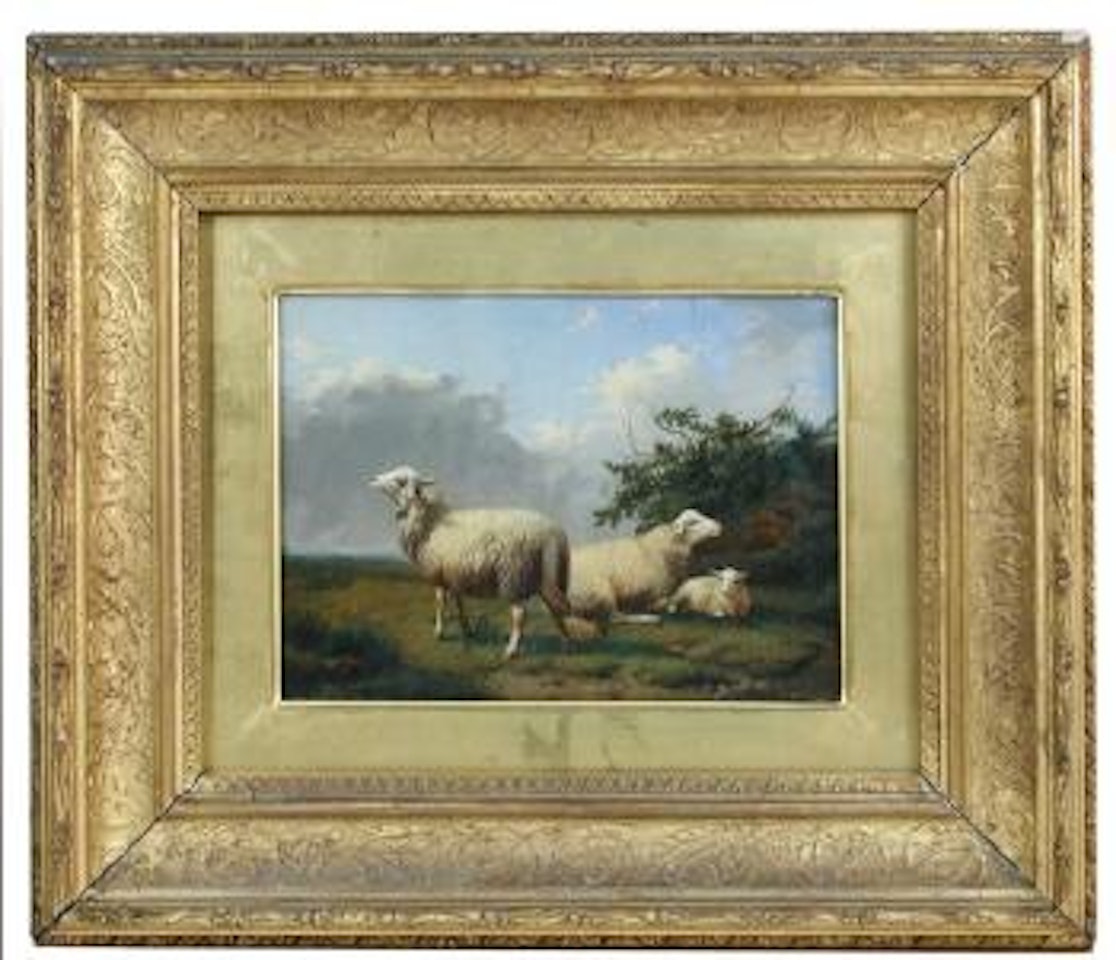 Study of sheep in a landscape by Eugène Joseph Verboeckhoven
