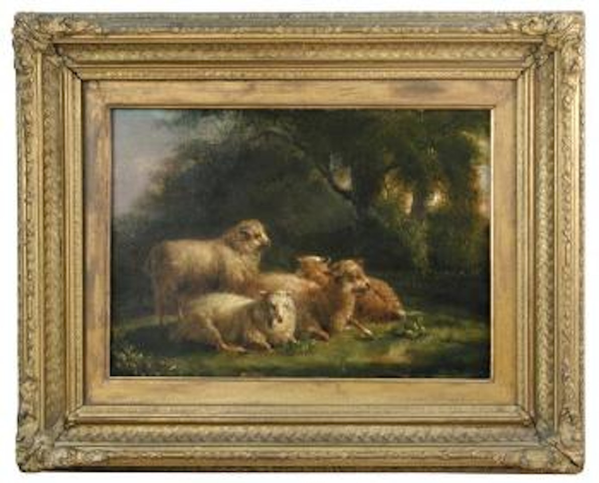 Study of sheep in a landscape by Eugène Joseph Verboeckhoven