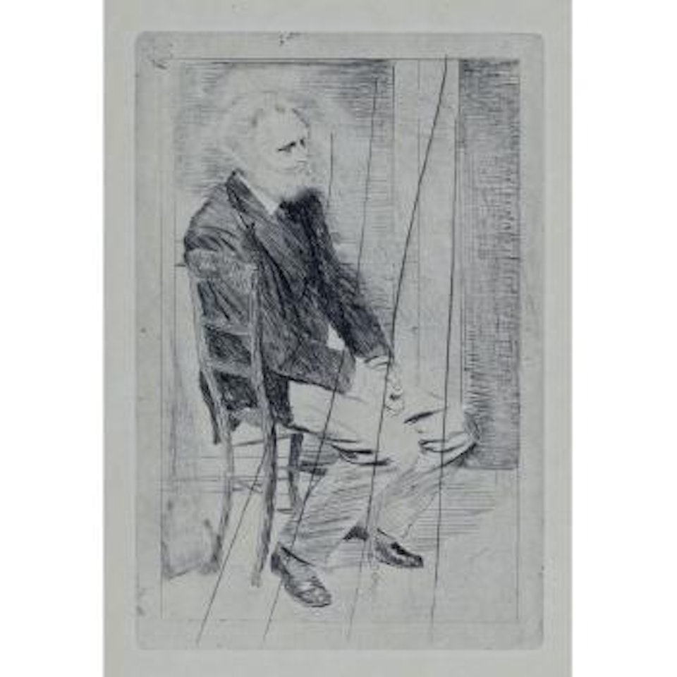 Manet assis, tourné à droite by Edgar Degas
