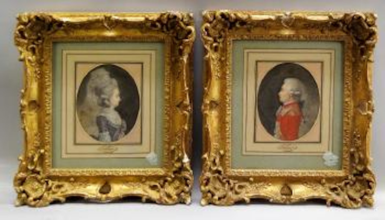 Portraits of a man and a woman by Louis Carrogis Carmontelle