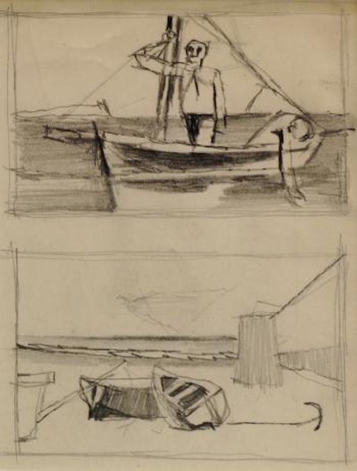 Studies of fishermen at Mevagissey by Keith Vaughan