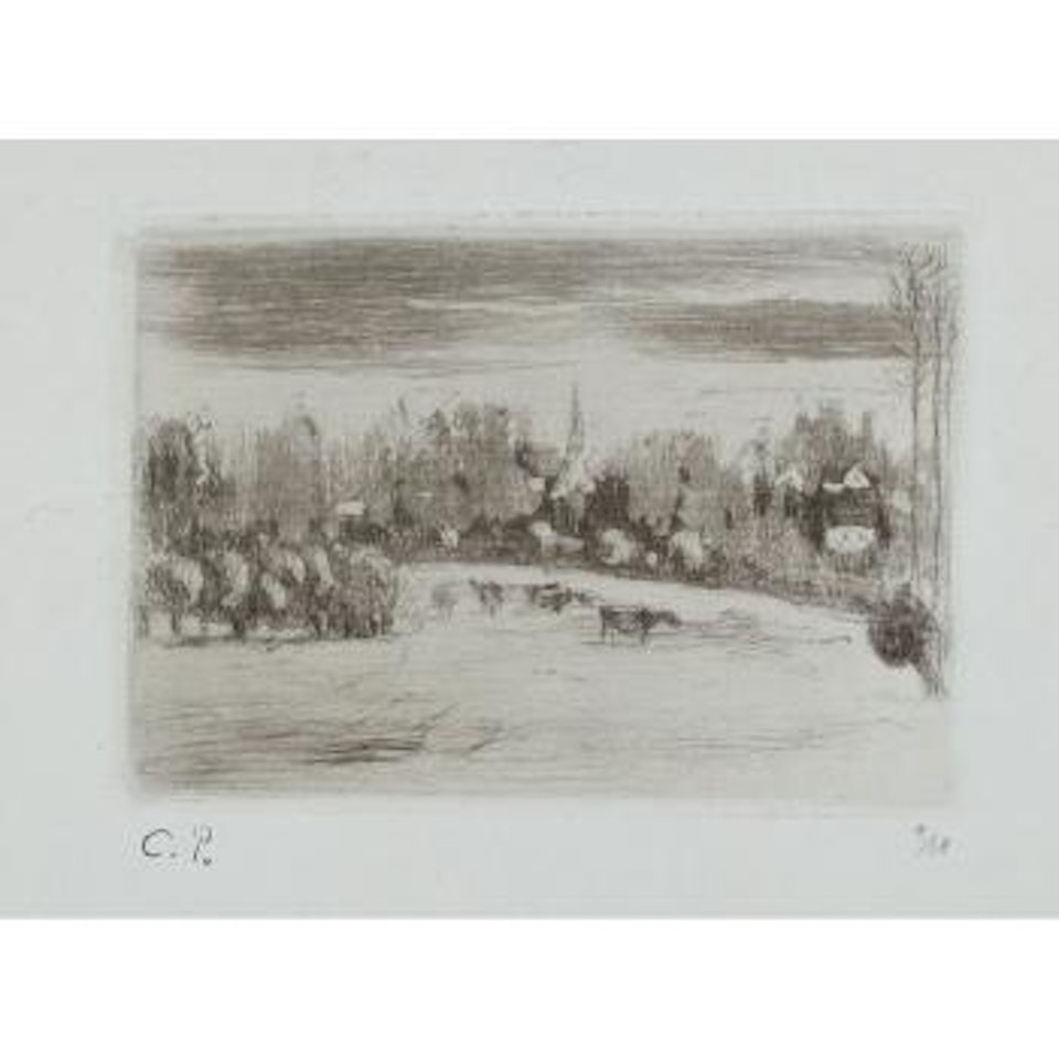 Prairies de Bazincourt by Camille Pissarro