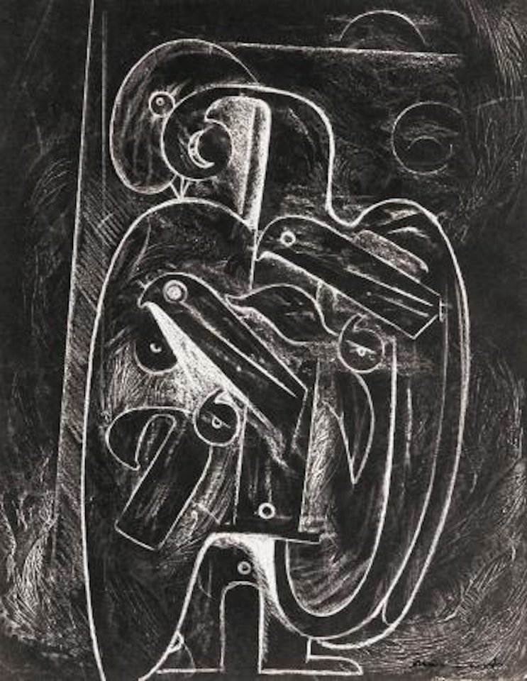 Photogramme pour le château étoilé d'Andre Breton:..d'absolument limité eux, d'isolant du reste du monde by Max Ernst by Man Ray