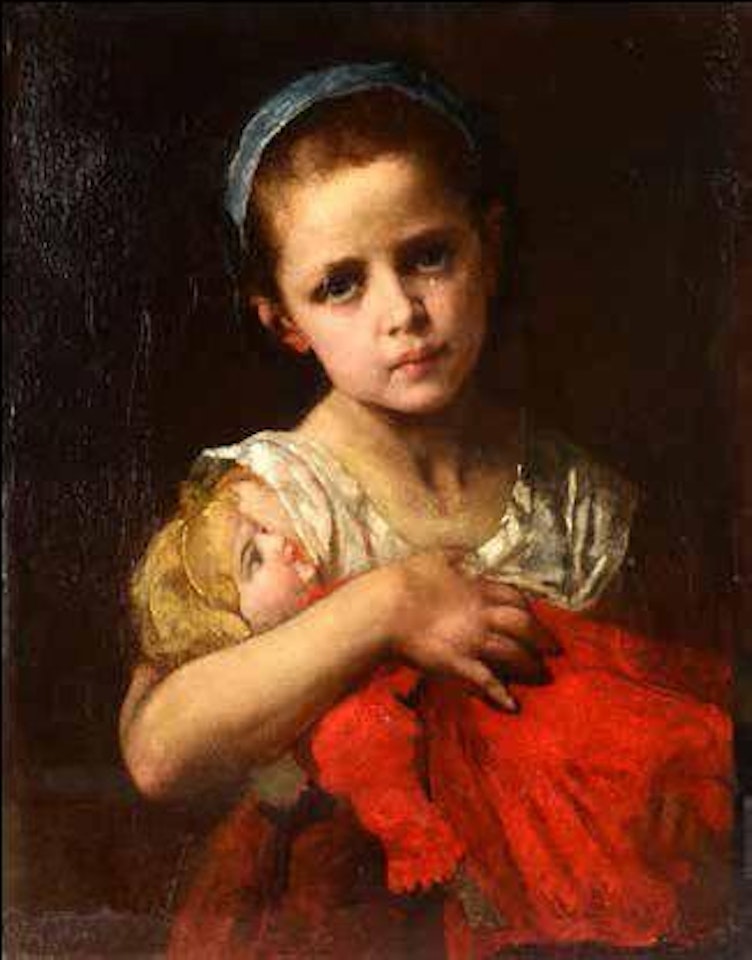 Portrait d’une jeune fille à la poupée by Alexei Harlamoff