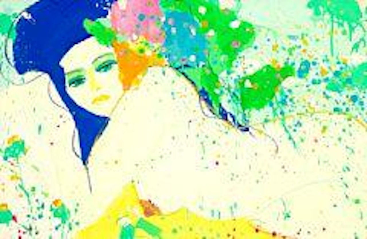 Kiss me, I'm white Rose by Walasse Ting
