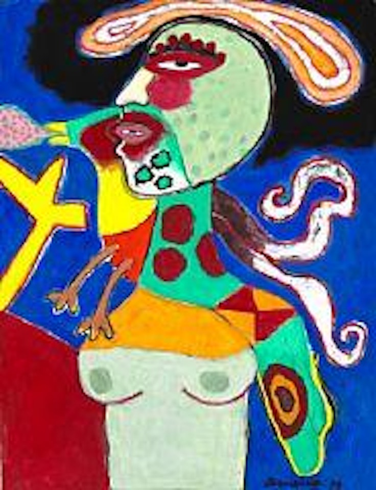 Woman and bird by Corneille