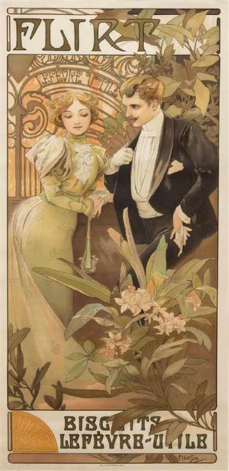 Flirt by Alphonse Mucha