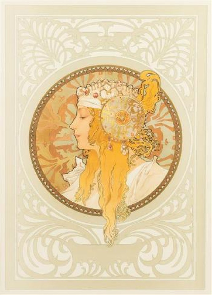 Tete Byzantine- Blonde by Alphonse Mucha