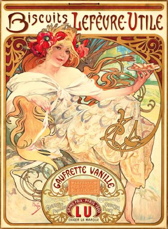 Biscuits Lefèvre-Utile / Gaufrette Vanille by Alphonse Mucha