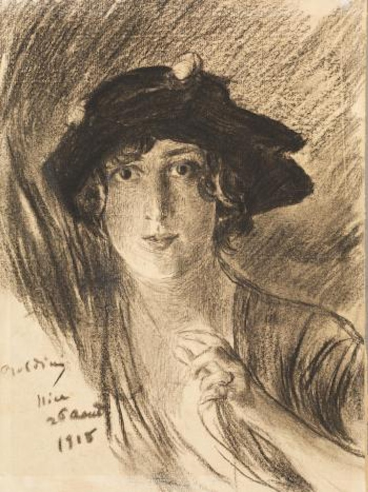 Ritratto di giovane donna con cappello by Giovanni Boldini