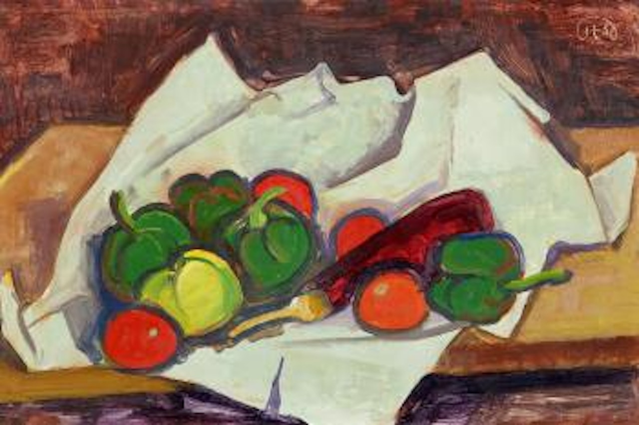 Stillleben mit Paprika und Tomaten (Still Life with Paprika and Tomatoes) by Karl Hofer