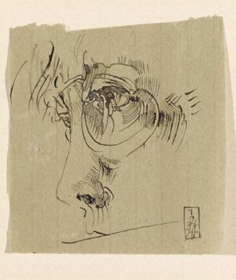 Ohne Titel (Gesicht eines jungen Mannes) by Horst Janssen