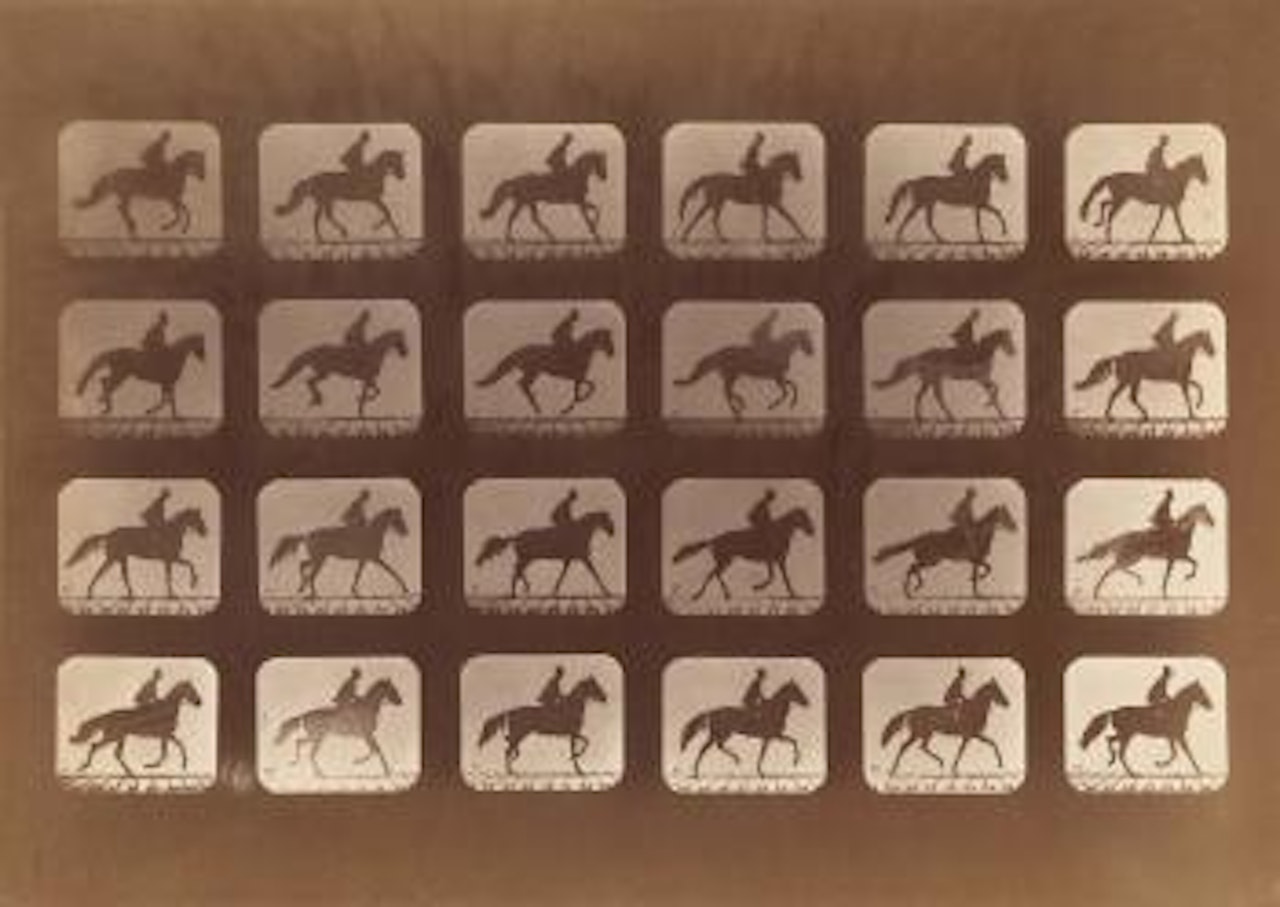 Horse and rider motion study (composite) by Eadweard Muybridge