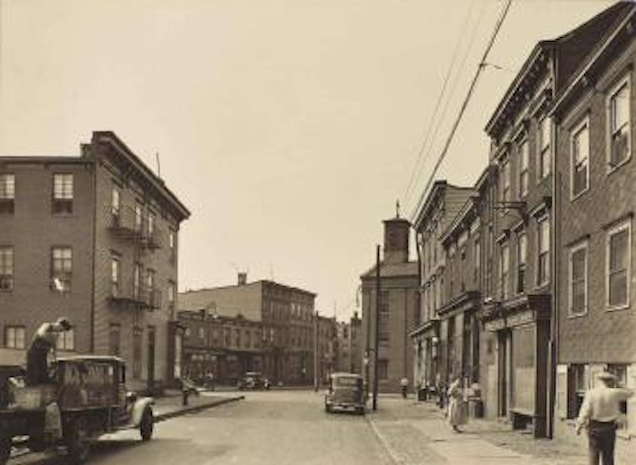 Powers and Olive Streets, Brooklyn, NY, June 1, 1937 by Berenice Abbott
