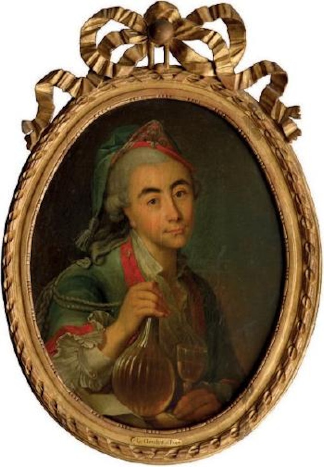 Portrait affirmé du chevalier d'Eon en uniforme de capitaine de Dragons by French School