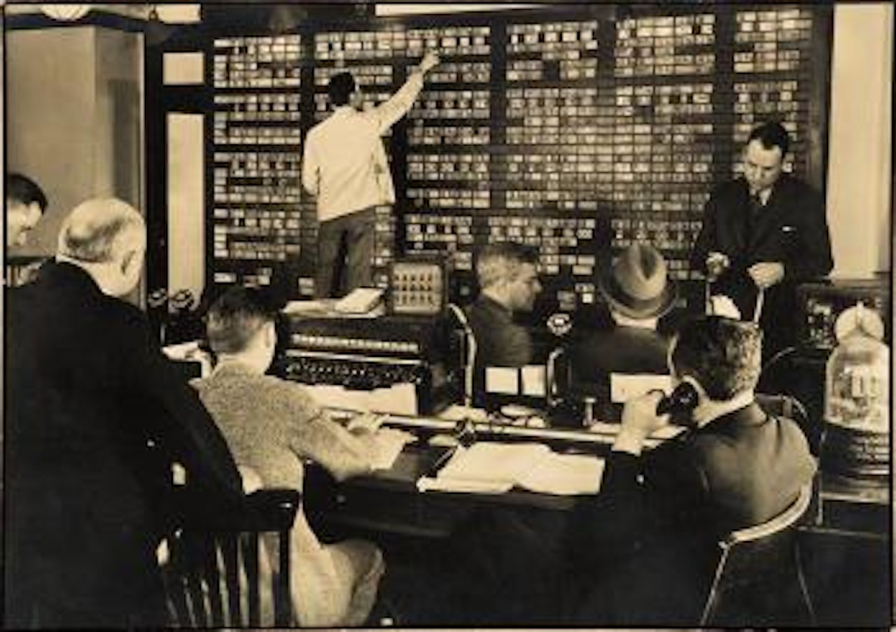 Wall Street traders executing orders by Margaret Bourke-White