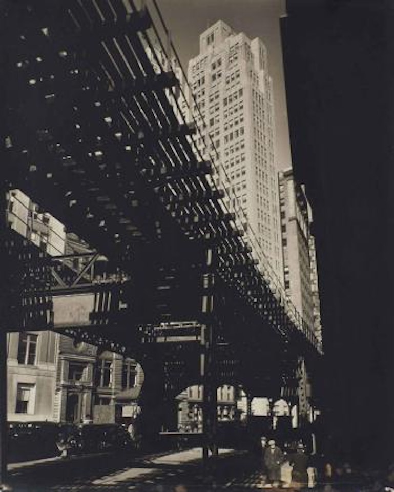 El, 2nd And 3rd Avenues Lines: Hanover Square And Pearl Street, Manhattan by Berenice Abbott