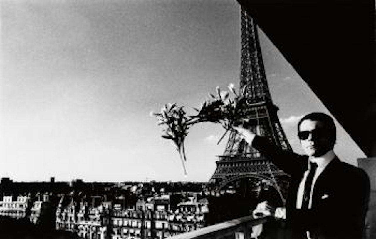 Portrait of Karl Lagerfeld in Paris by Helmut Newton