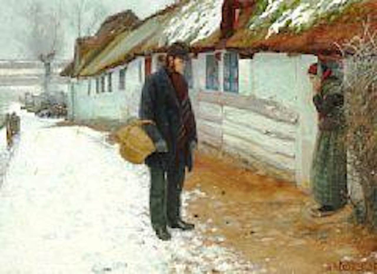 Udenfor et Bondehus by Hans Andersen Brendekilde