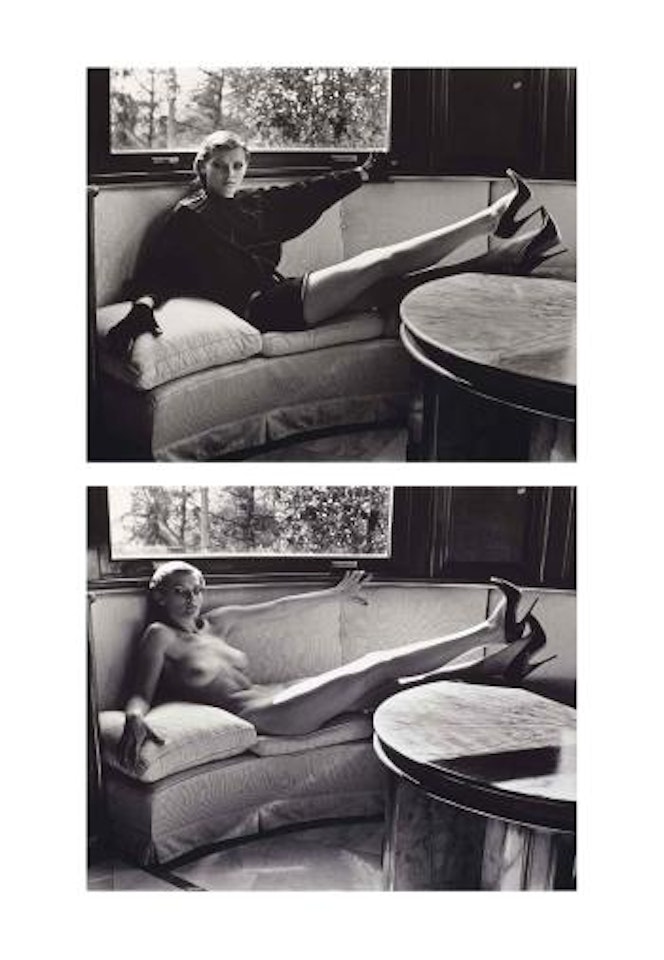 Sylvia Reclining Nude Inside The House. Sylvia Reclining Dressed Inside The House, Brescia, Italy by Helmut Newton