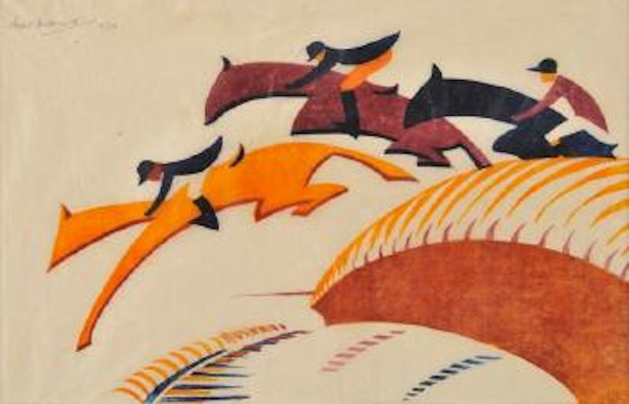 Steeplechasing by Sybil Andrews