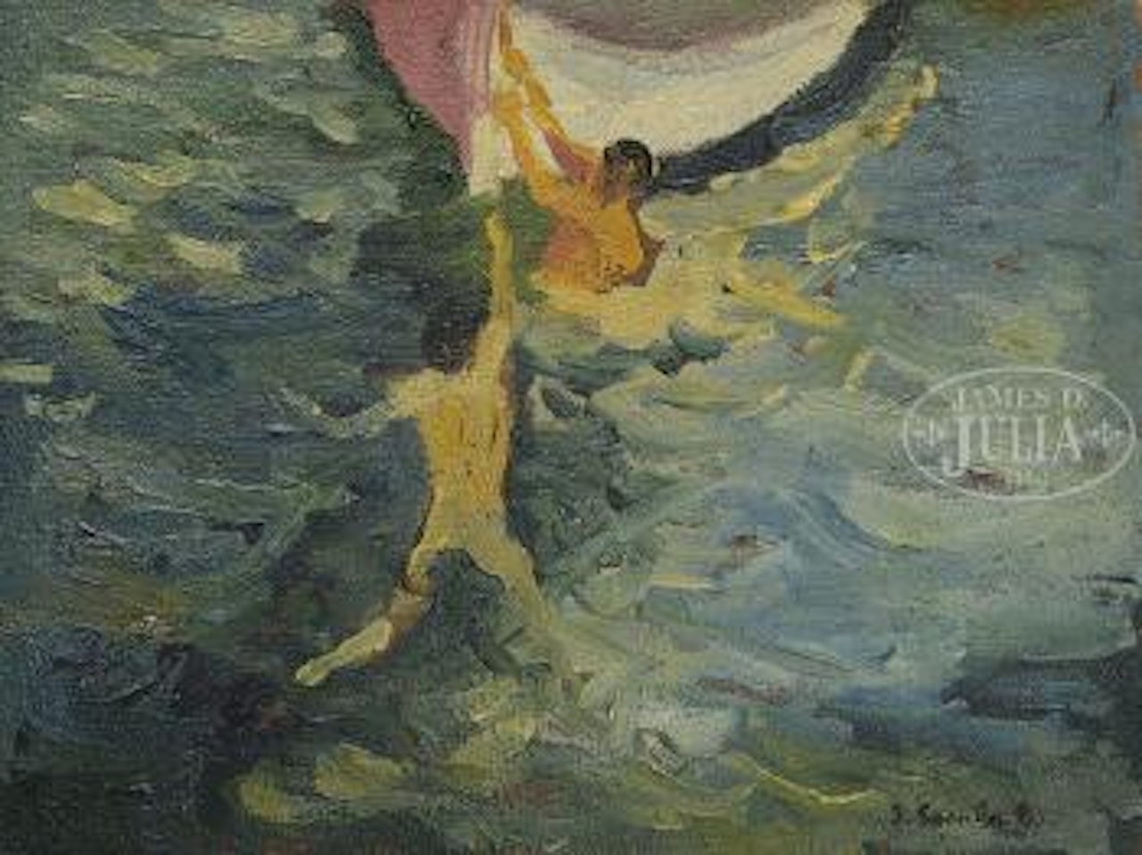 Possibly study for 'The White Boat' by Joaquin Sorolla Y Bastida