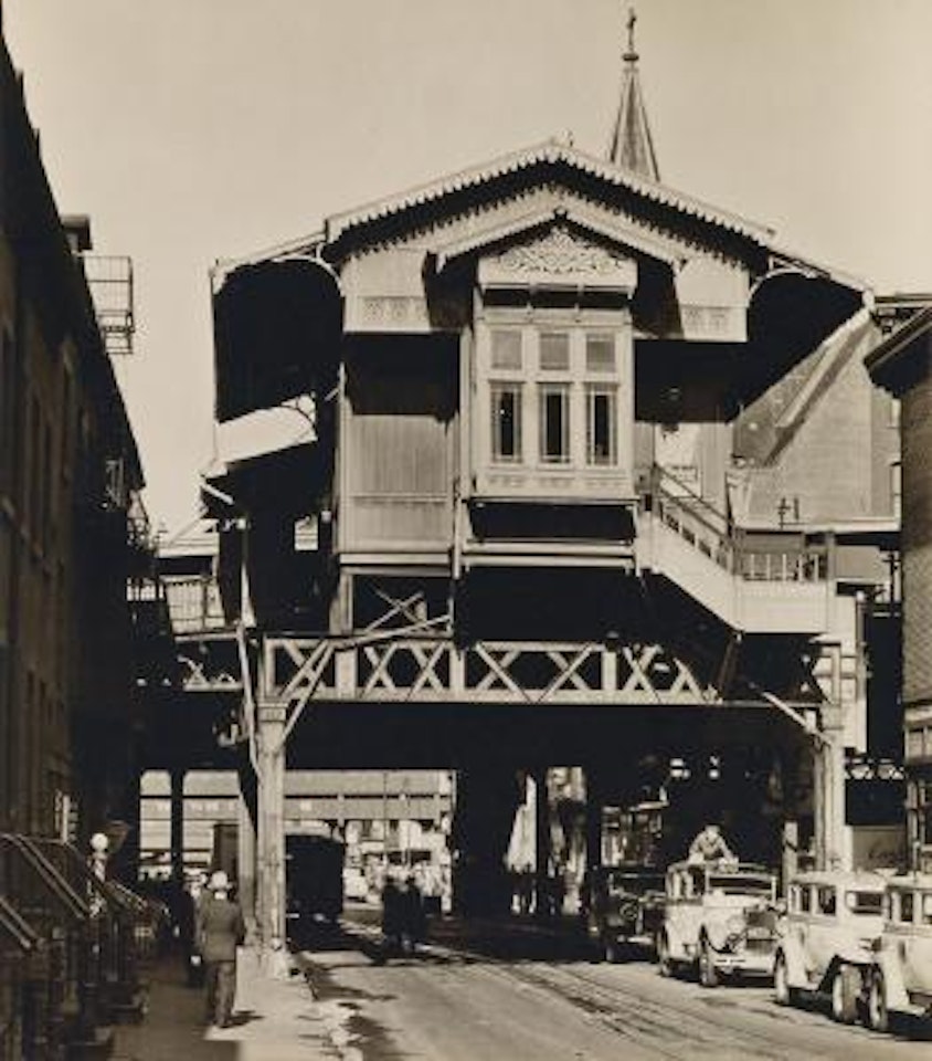 El Station, 9th Avenue Line: Christopher Street, Manhattan by Berenice Abbott