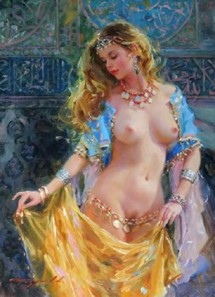 L'odalisque au châle doré by Constantin Razoumov