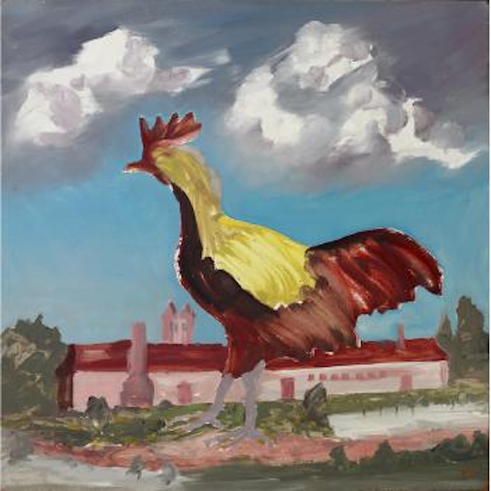 Cockerel and house by Sidney Nolan