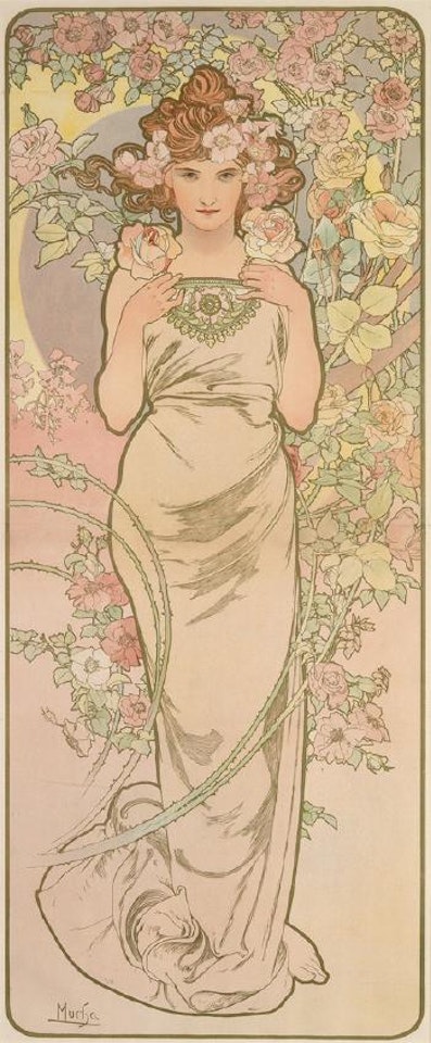 The Flowers by Alphonse Mucha