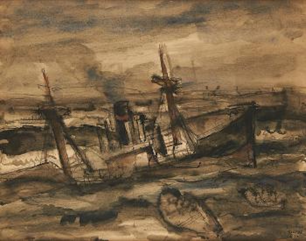 Remorqueur à Coxyde by Paul Delvaux